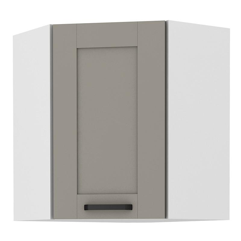 Horní rohová skříňka Luna Claygrey/bílá 58x58 GN-72 1F