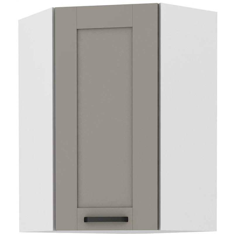 Horní rohová skříňka Luna Claygrey/bílá 58x58 GN-90 1F