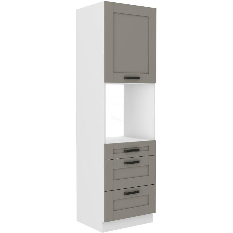 Skříň na vestavěnou troubu Luna Claygrey/bílá 60 DPS-210 3S 1F 