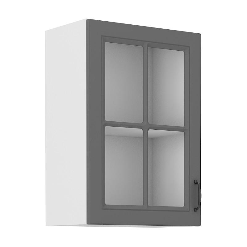 Horní prosklená skříňka Stilo Dustgrey/bílá 40 GS-72 1F