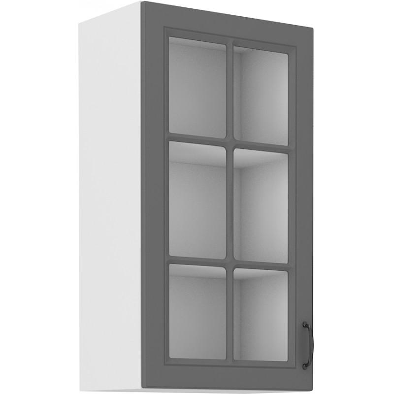 Horní prosklená skříňka Stilo Dustgrey/bílá 40 GS-90 1F