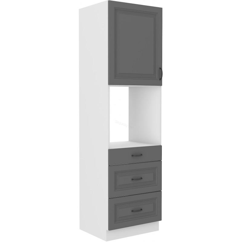 Skříň na vestavěnou troubu Stilo Dustgrey/bílá 60 DPS-210 3S 1F
