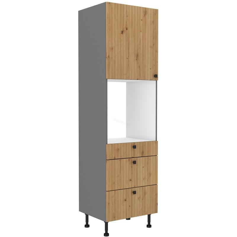 Skříň na vestavěnou troubu Ava antracit/artisan 60 DPS-215 3S 1F