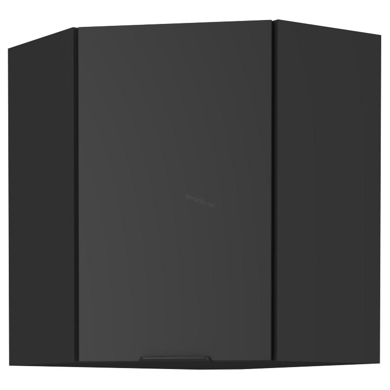Horní rohová skříňka Siena černý mat 58x58 GN-72 1F (45°)