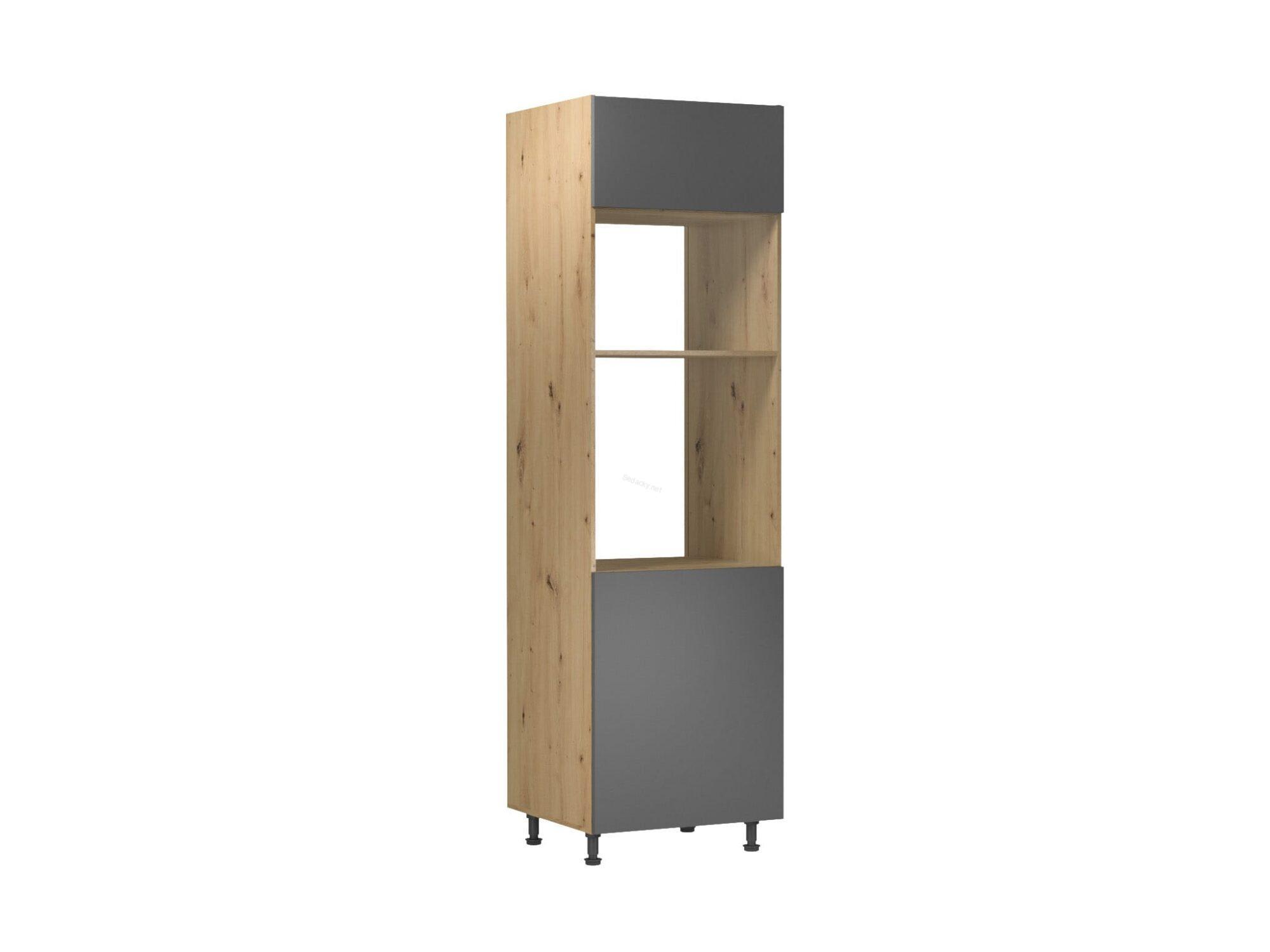 Skříň na vestavěnou troubu a mikrovlnku Langen Beige/dub artisan D60PM L